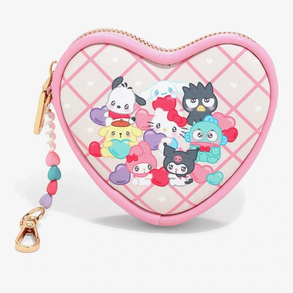 Sanrio Hello Kitty & Friends Emo Kyun Heart Coin Purse Bag Charm BoxLunch Excl - Picture 1 of 6